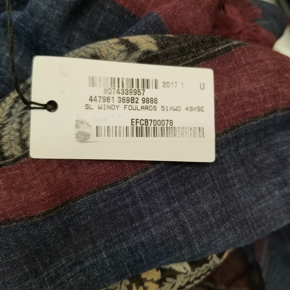 Square Multicolor Wool Silk Shawl Scarf Wrap - Picture 8 of 8